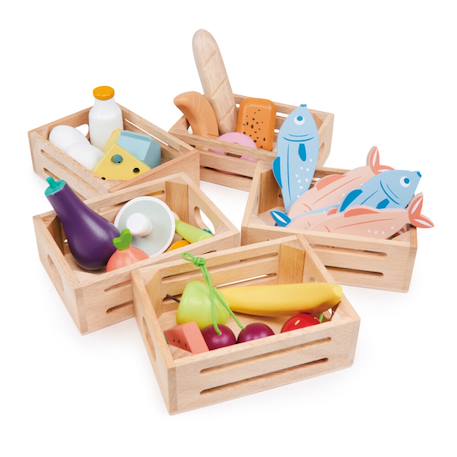 Panier de boulangerie en bois – Jeu de dînette pour enfants Multicolor 2 - vertbaudet enfant 
