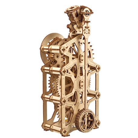 Horloge à moteur – Maquette en bois mécanique à construire, style automobile Brown 2 - vertbaudet enfant 