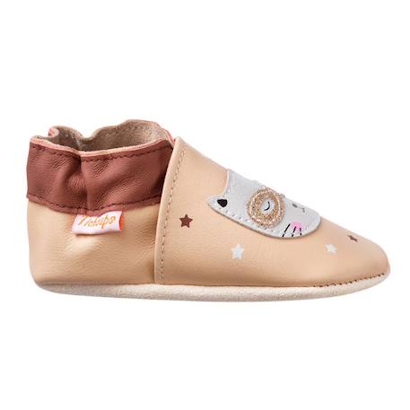 Chaussons bébé cuir souple côme et claire au bal masqué Rose 1 - vertbaudet enfant 