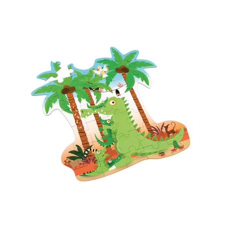 Contour puzzle - crocodile 36 pièces Multicolor 2 - vertbaudet enfant 
