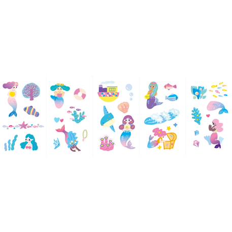 Autocollants et tatouages pour les ongles, thème sirènes Multicolor 2 - vertbaudet enfant 