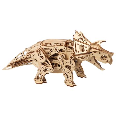 Tricératops – Maquette mécanique en bois à construire, dinosaure animé à ressort Brown 2 - vertbaudet enfant 