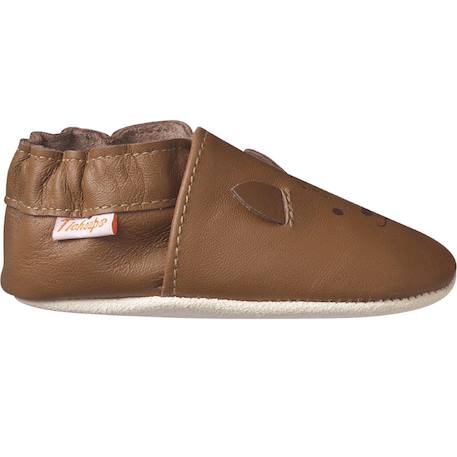 Chaussons cuir souple lazard le renard Marron 1 - vertbaudet enfant 