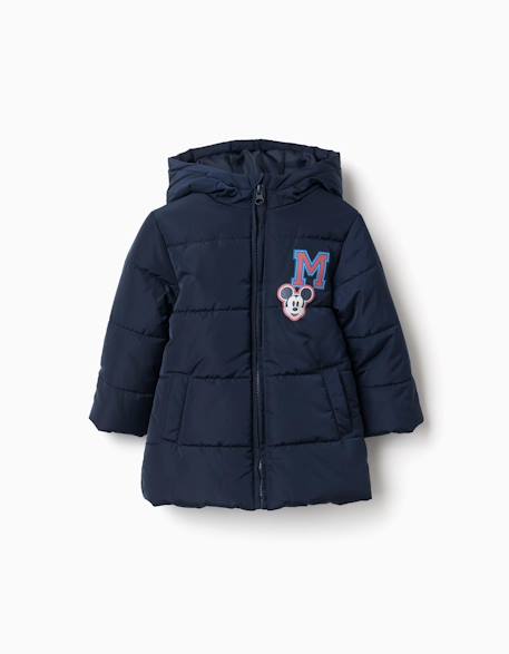 Doudoune avec capuche et imprimés mickey Bleu foncé 2 - vertbaudet enfant 