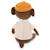Peluche singe avec bonnet orange 25 cm Brown 2 - vertbaudet enfant 