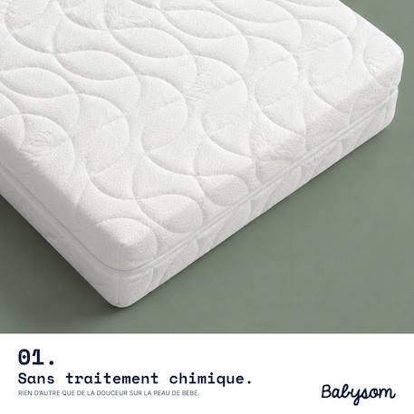 Matelas bébé bamboo | déhoussable Blanc 2 - vertbaudet enfant 