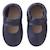 Chaussons cuir souple uni ouvert marine Bleu 2 - vertbaudet enfant 