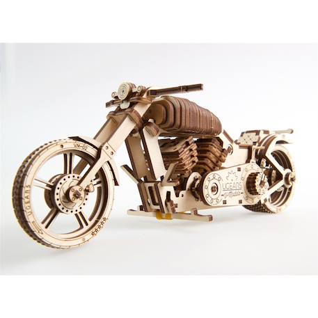 Motocyclette VM-02 en bois à construire – maquette mécanique 3D avec moteur à élastique Brown 2 - vertbaudet enfant 