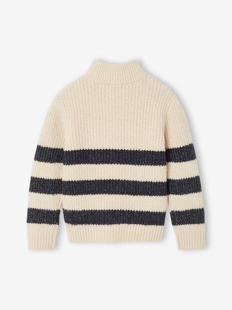 Pull col montant garçon blanc chiné 2 - vertbaudet enfant 