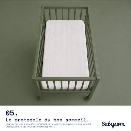 Matelas berceau bamboo | forme rectangulaire Blanc 6 - vertbaudet enfant 