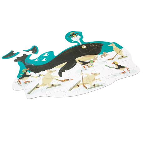 Contour puzzle - baleine 60 pièces Multicolor 2 - vertbaudet enfant 