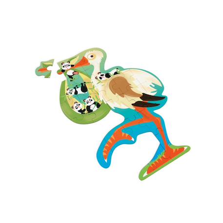 Contour puzzle - cicogne 24 pièces Multicolor 2 - vertbaudet enfant 