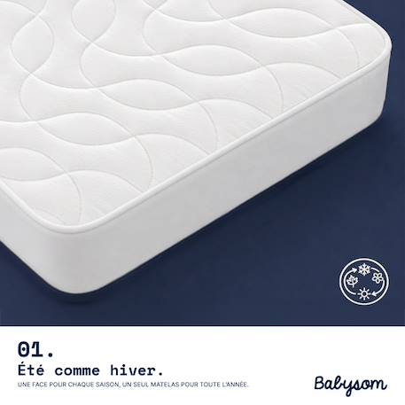 Matelas bébé climatisé | reversible Blanc 2 - vertbaudet enfant 
