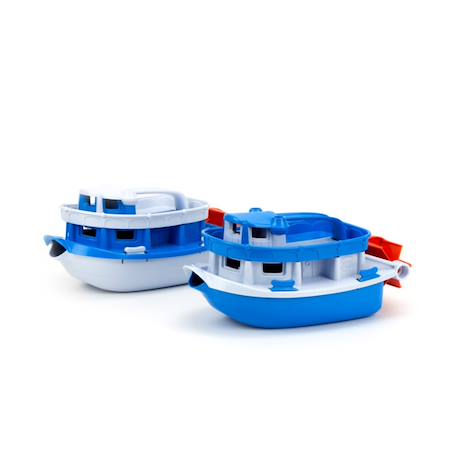 Bateau à aubes – jouet de bain écologique en plastique recyclé Blue;white 2 - vertbaudet enfant 