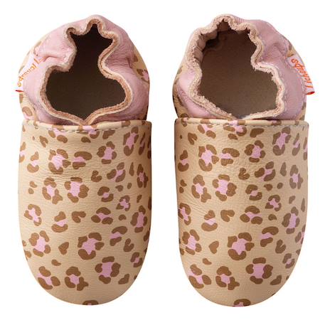 Chaussons bébé cuir souple léopard Beige 2 - vertbaudet enfant 