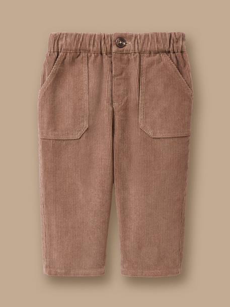 Pantalon en velours bébé Sucre brun 1 - vertbaudet enfant 
