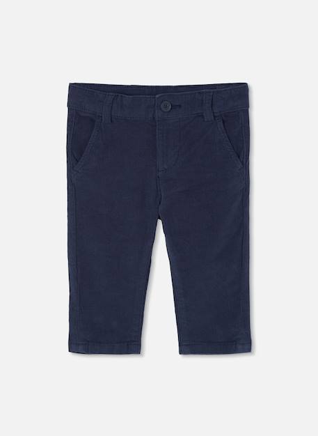Pantalon garçon velours côtelé fin Bleu 1 - vertbaudet enfant 