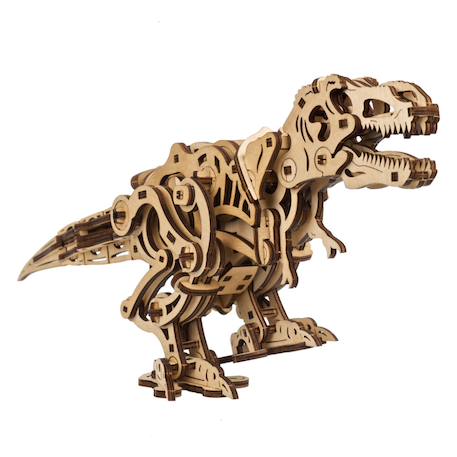 Tyrannosaure rex en bois à construire – maquette mécanique 3D marchante avec ressort en métal Brown 2 - vertbaudet enfant 