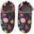 Chaussons bébé cuir souple fanny les fleurs Bleu 2 - vertbaudet enfant 