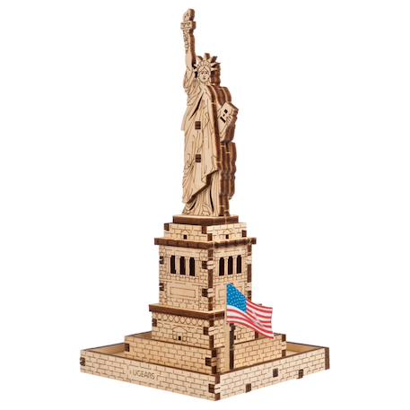 Statue de la Liberté – Maquette en bois à construire, puzzle 3D emblématique de New York Brown 2 - vertbaudet enfant 