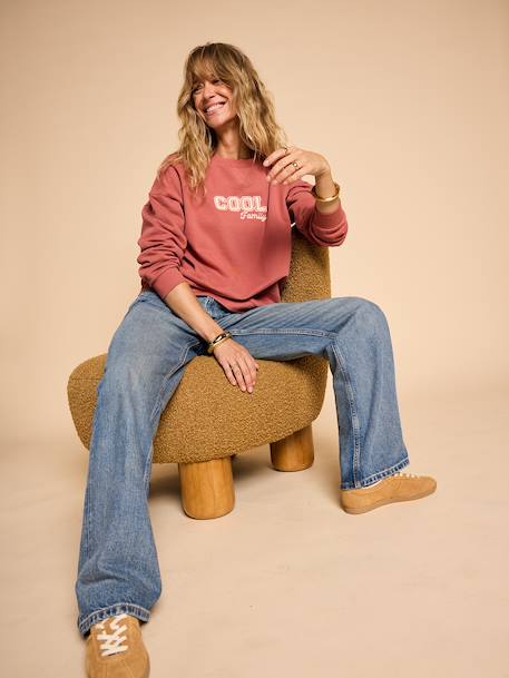 Sweat femme col rond Capsule famille terracotta 2 - vertbaudet enfant 