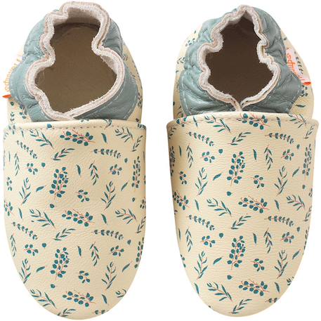Chaussons bébé cuir souple jo l'eucalyptus Beige 2 - vertbaudet enfant 