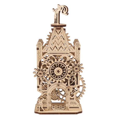 Ancien beffroi – Maquette mécanique en bois à construire, puzzle 3D décoratif avec horloge et engrenages Brown 2 - vertbaudet enfant 