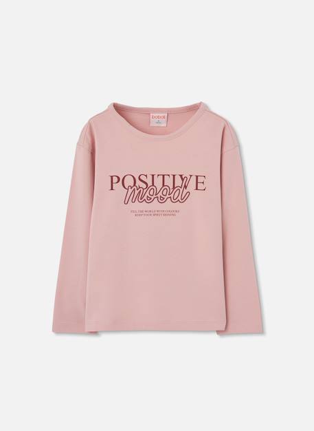 T-shirt fille imprimé positive mood Rose 2 - vertbaudet enfant 