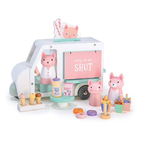 La camionette à milkshake kitty en bois Multicolor 2 - vertbaudet enfant 