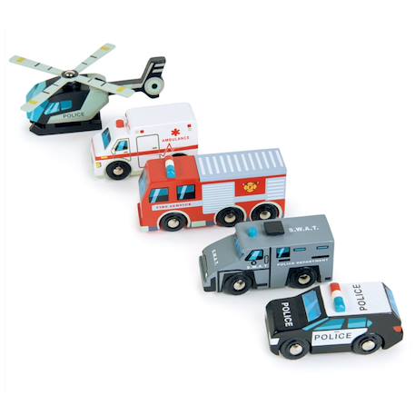 Set de 5 véhicules d'urgences Noir, gris, rouge 2 - vertbaudet enfant 