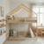 Lit enfant mezzanine cabane 90 x 190 cm pin naturel sommier à lattes inclus - roya Naturel 3 - vertbaudet enfant 