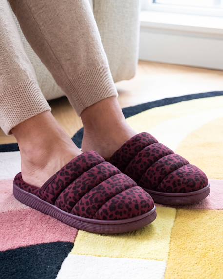 Chaussons mules velours semelle bloup xtra confort Blush+Ivoire+Léopard bordeaux+Multicolor 14 - vertbaudet enfant 