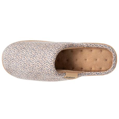 Chaussons mules velours semelle ergonomique, mousse à mémoire forme Léopard beige+Noir+Pois gris 3 - vertbaudet enfant 