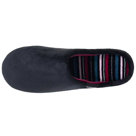 Chaussons mules microvelours semelle ergonomique, mousse à mémoire forme Marine+Noir+Rayures canard 9 - vertbaudet enfant 