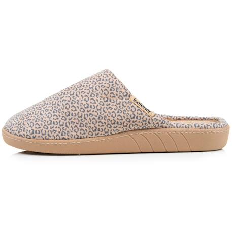 Chaussons mules velours semelle ergonomique, mousse à mémoire forme Léopard beige+Noir+Pois gris 4 - vertbaudet enfant 