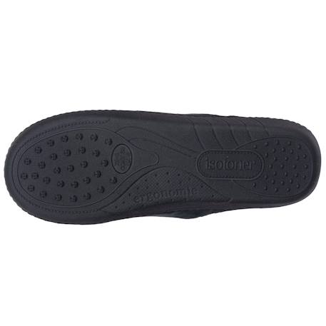 Chaussons mules microvelours semelle ergonomique, mousse à mémoire forme Marine+Noir+Rayures canard 11 - vertbaudet enfant 