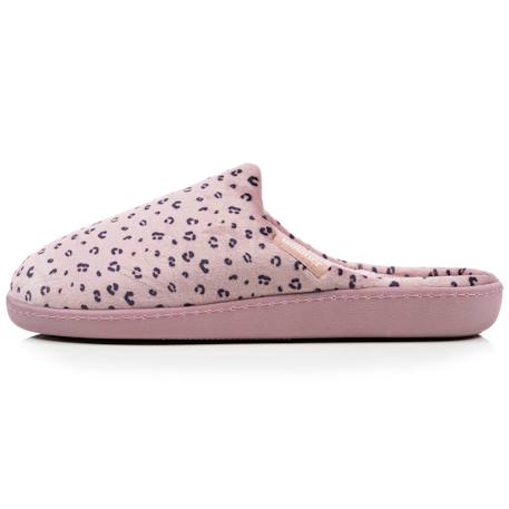 Chaussons mules microvelours semelle ergonomique soutien voûte plantaire Léopard blush 4 - vertbaudet enfant 