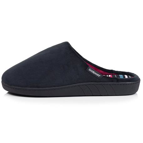 Chaussons mules microvelours semelle ergonomique, mousse à mémoire forme Marine+Noir+Rayures canard 10 - vertbaudet enfant 