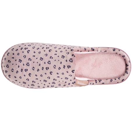Chaussons mules microvelours semelle ergonomique soutien voûte plantaire Léopard blush 3 - vertbaudet enfant 