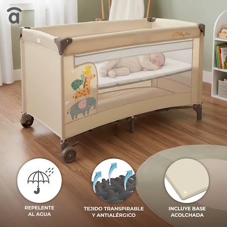 Lit de voyage smooth animalia Beige 4 - vertbaudet enfant 
