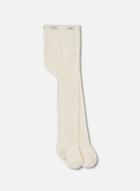 Collant fille avec strass Blanc 1 - vertbaudet enfant 