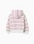 Sweat en coton peigné à rayures et capuche stitch Blanc 3 - vertbaudet enfant 