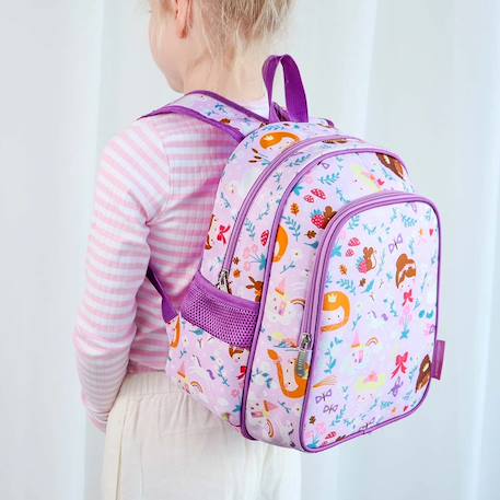 Sac à dos isotherme fleurs du jardin Bleu menthol+Kaki+Princesses+Robot+Rose+Saumon+Vert+Violet, blanc, jaune 14 - vertbaudet enfant 
