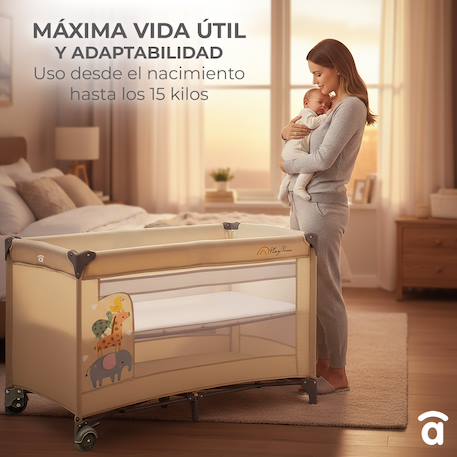 Lit de voyage smooth animalia Beige 5 - vertbaudet enfant 