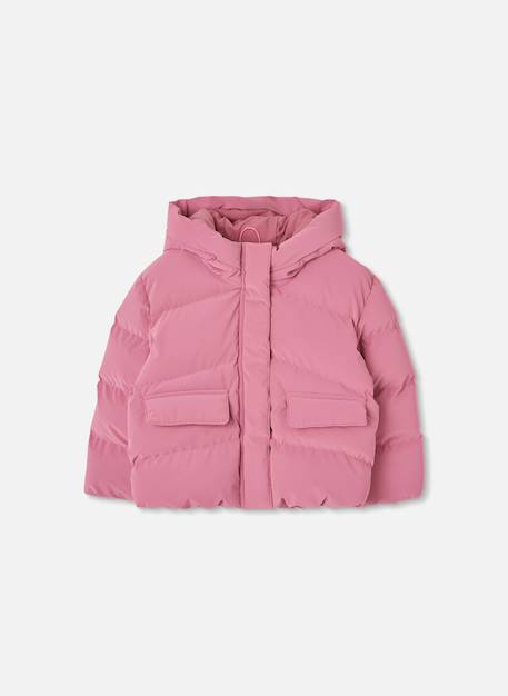 Parka fille en tissu technique à capuche Rose 2 - vertbaudet enfant 