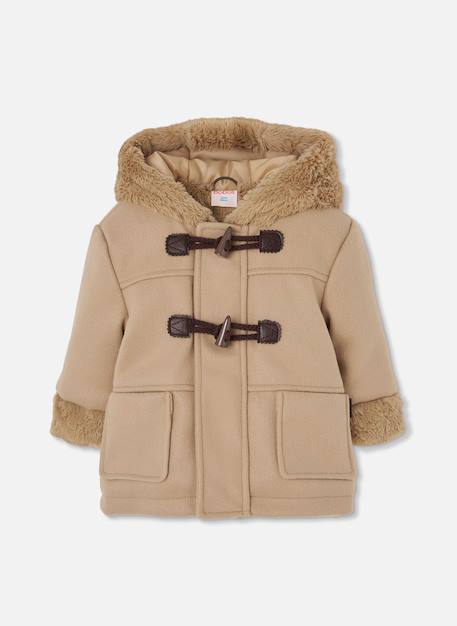 Duffle-coat enfant combiné à capuche et molleton Beige 2 - vertbaudet enfant 
