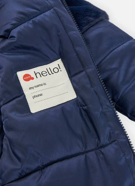 Parka fille en tissu technique avec ceinture Bleu 4 - vertbaudet enfant 