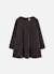 Robe fille en velours avec volants Marron 1 - vertbaudet enfant 