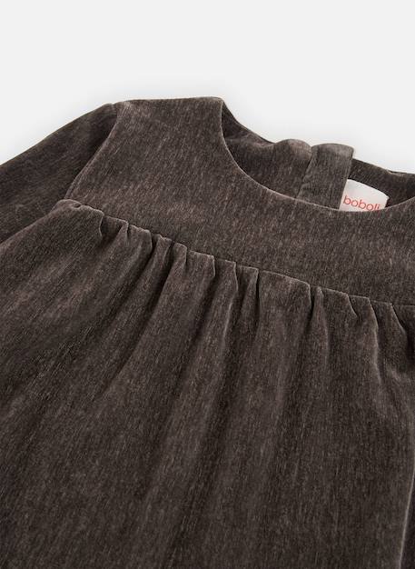 Robe fille en velours avec volants Marron 3 - vertbaudet enfant 