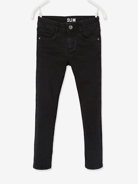 Jean slim MorphologiK fille tour de hanches LARGE denim black 2 - vertbaudet enfant 